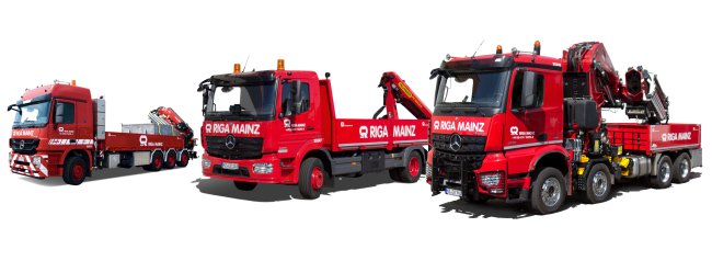 Drei Ladekrane RIGAMAINZ Mobilbaukran